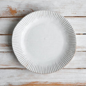 Hand-Carved Fluted Serving Plate